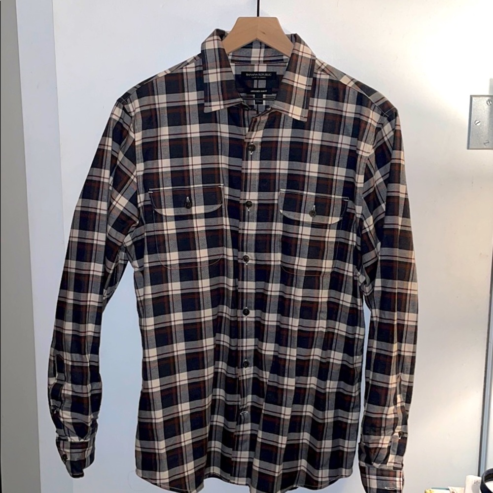 Banana Republic Luxe Flannel Untucked Slim Fit
